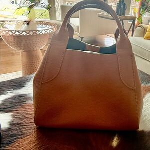 BUTTERSCOTCH PEBBLED LEATHER HANDBAG